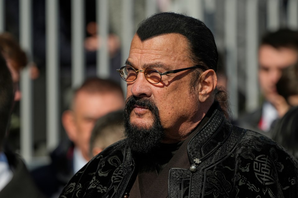 Steven Seagal at a Victory Day military parade in Moscow.