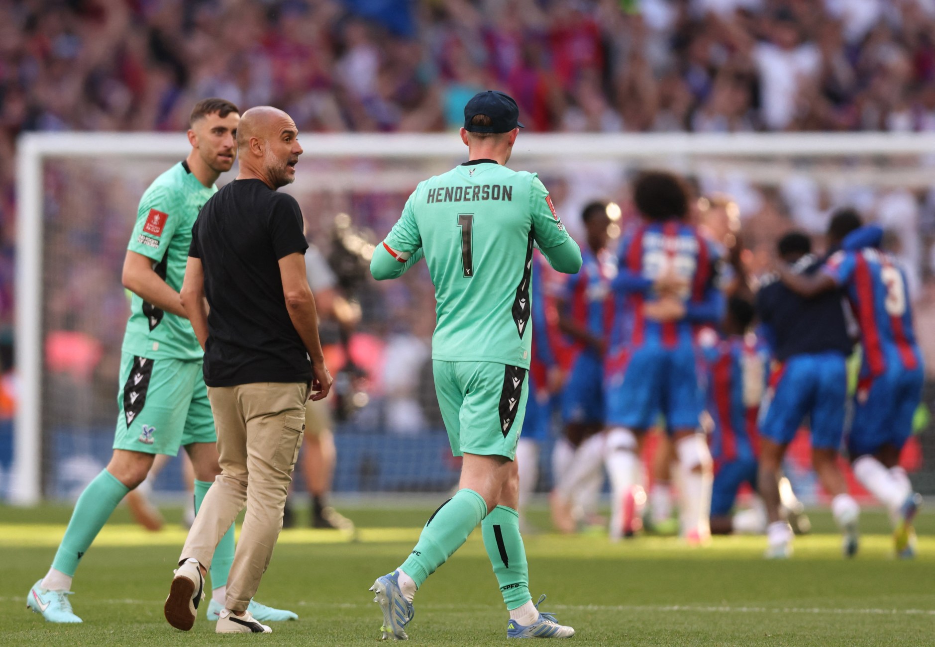 Pep Guardiola clashed with Henderson at full time