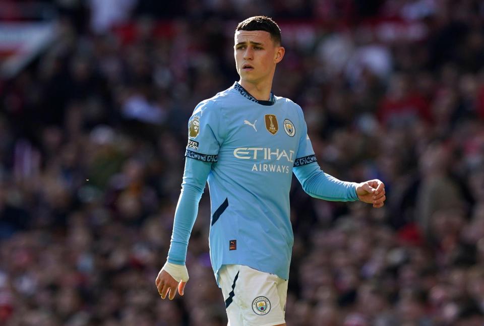 Phil Foden of Manchester City during a Premier League match.