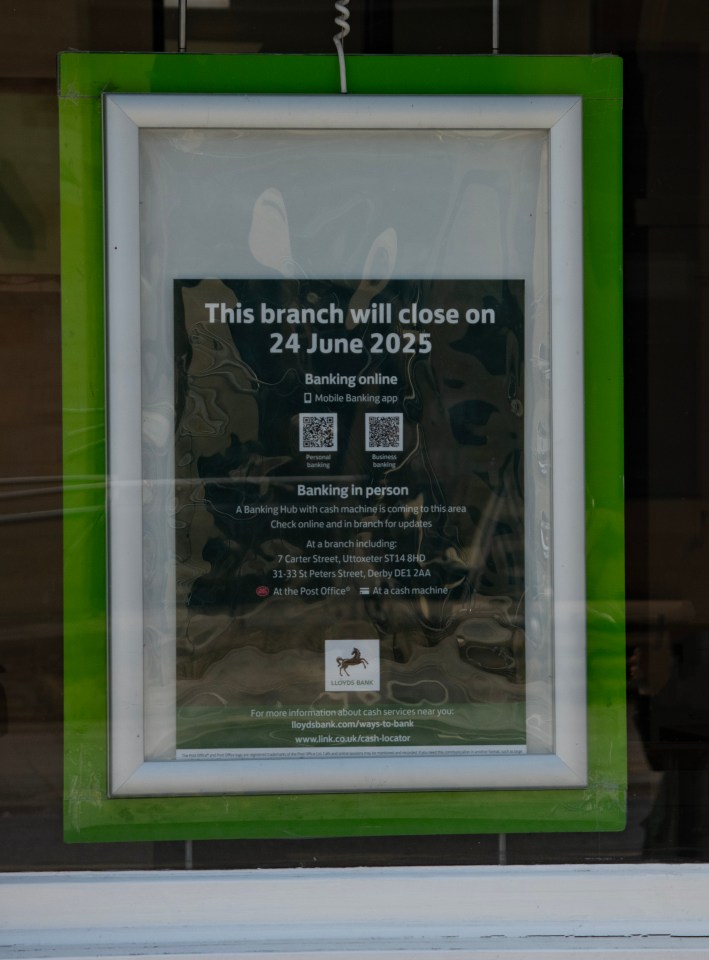 Notice of Lloyds Bank branch closure on 24 June 2025.