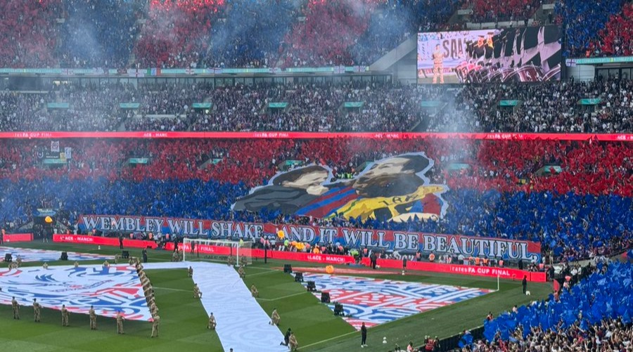 Wembley Stadium crowd display: "Wembley will shake... and it will be beautiful."