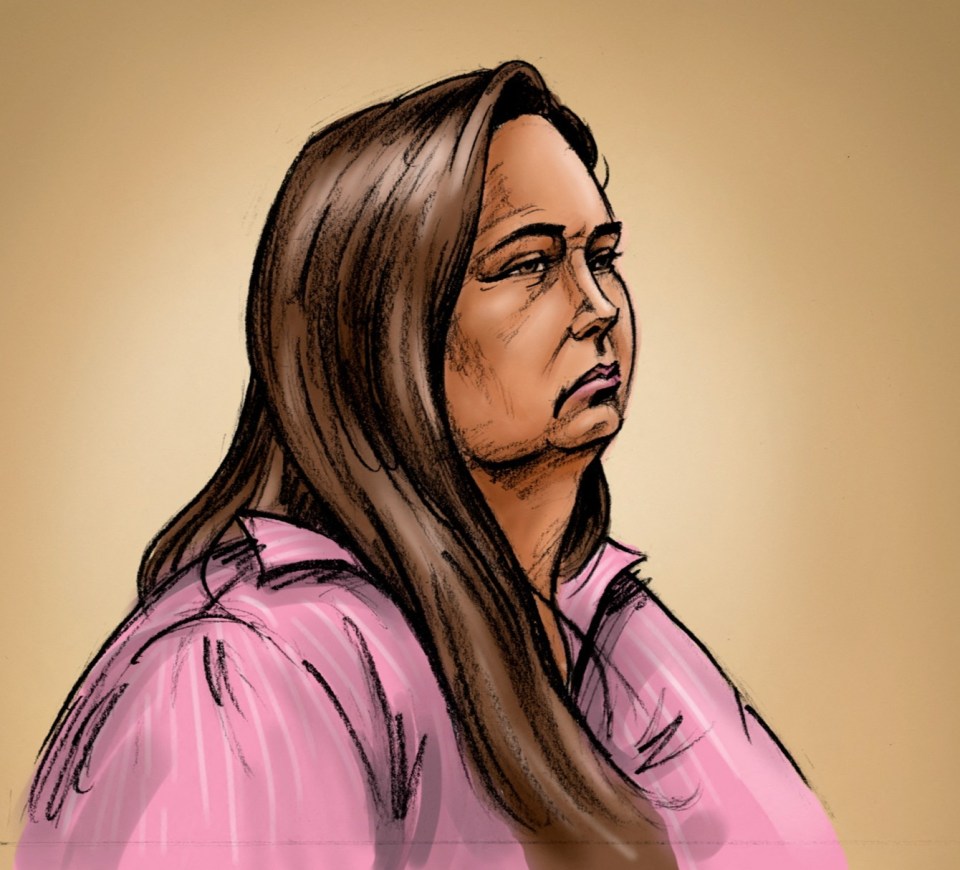 Illustration of Erin Patterson at court.