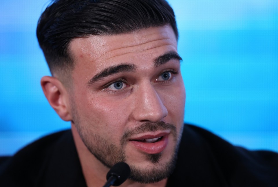 LONDON, ENGLAND - NOVEMBER 19: Tommy Fury during a press conference with Darren Till at Leonardo London City on November 19, 2024 in London, England. (Photo by Julian Finney/Getty Images)