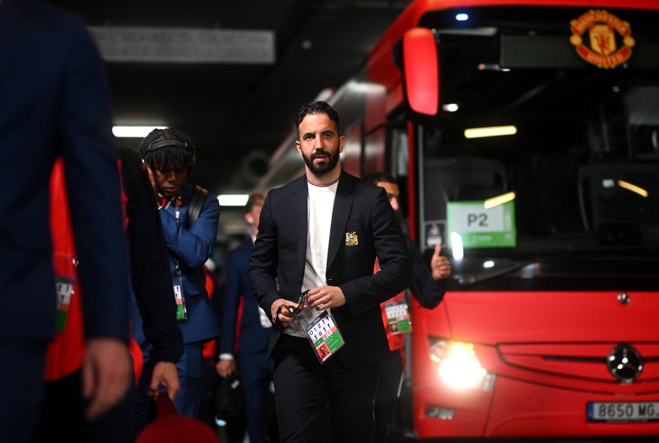 BILBAO, SPAIN - MAY 21: Ruben Amorim, Manager of Manchester United, arrives at the stadium prior to the UEFA Europa League Final 2025 between Tottenham Hotspur and Manchester United at Estadio de San Mames on May 21, 2025 in Bilbao, Spain. (Photo by Michael Regan - UEFA/UEFA via Getty Images)