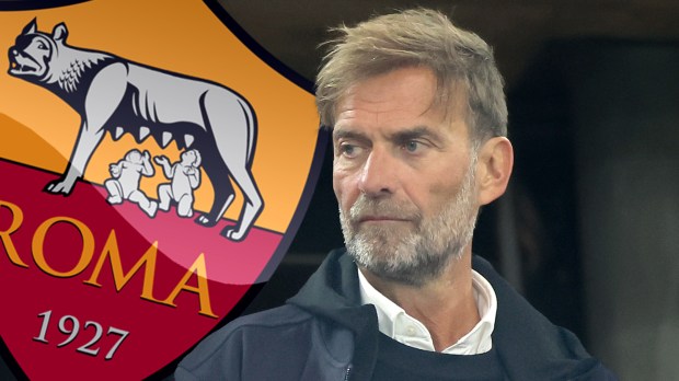 Jürgen Klopp and AS Roma logo.