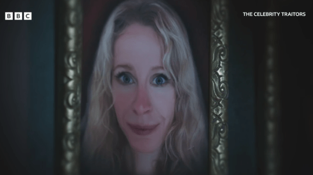 Portrait of a woman in an ornate frame from The Celebrity Traitors.