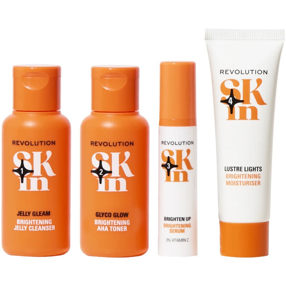 Revolution Skincare brightening four-step set.