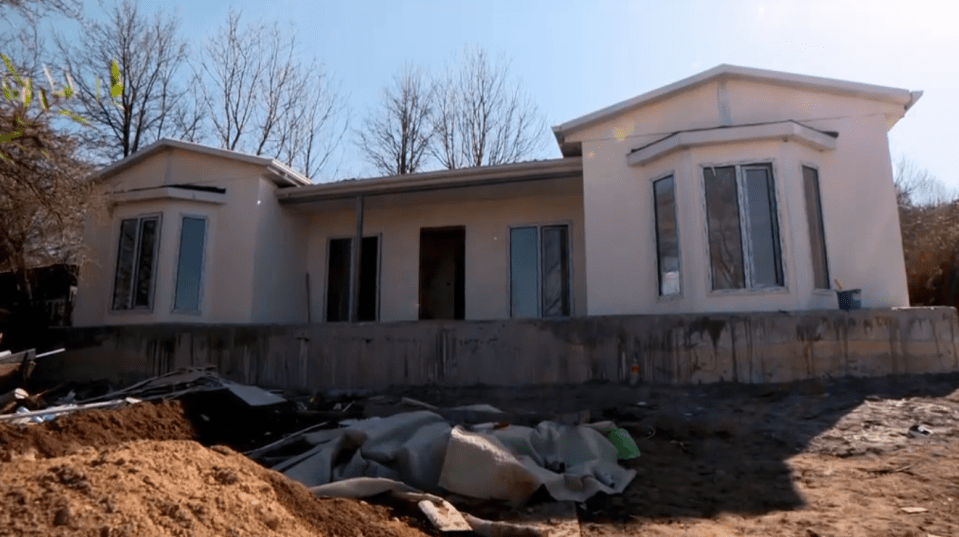 Newly constructed house under construction.