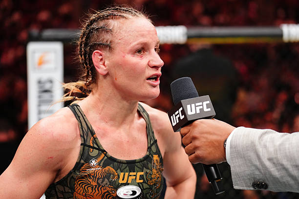 MONTREAL, QUEBEC - MAY 10: Valentina Shevchenko of Kyrgyzstan reacts after her victory against Manon Fiorot of France in the UFC flyweight championship bout during the UFC 315 event at Bell Centre on May 10, 2025 in Montreal, Quebec. (Photo by Chris Unger/Zuffa LLC)