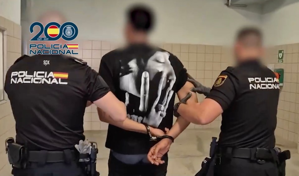 Arrest of a gang member by Spanish National Police.
