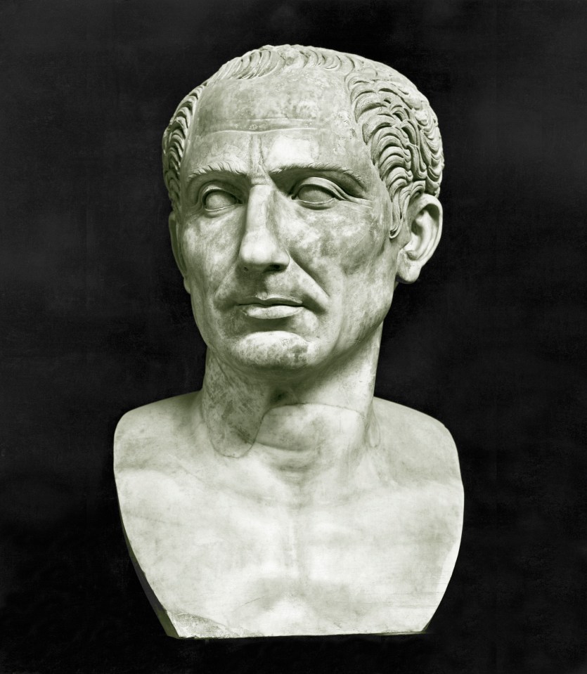 Marble bust of Julius Caesar.