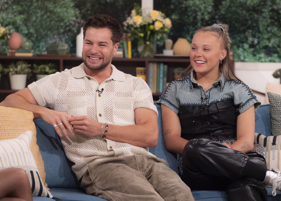 Chris Hughes and JoJo Siwa on a TV show.