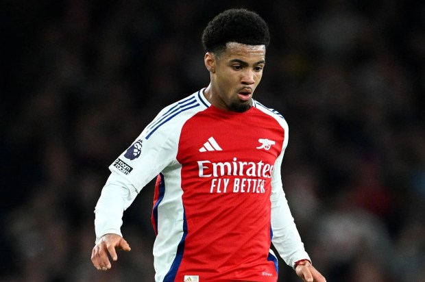 Ethan Nwaneri of Arsenal during a Premier League match.