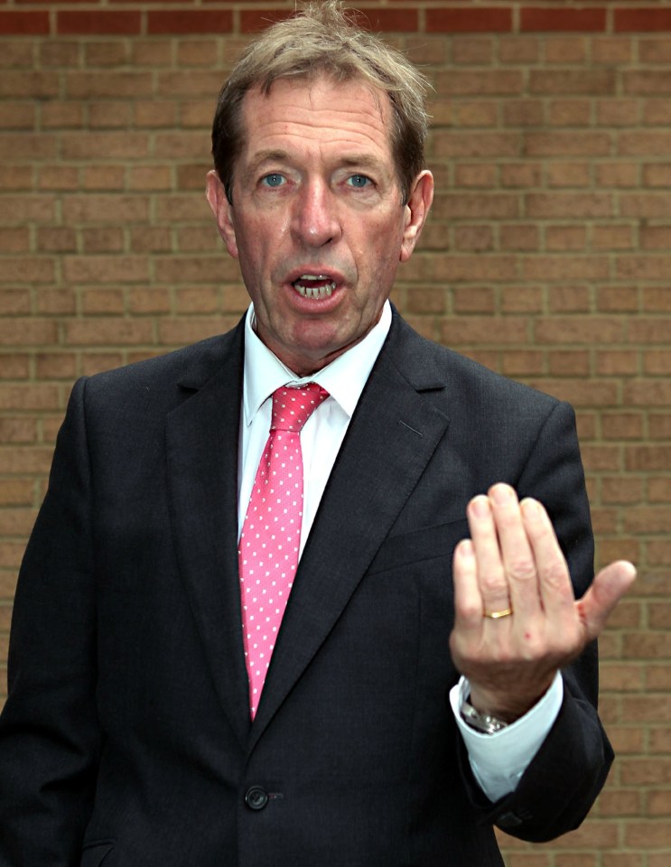 Derek Thompson, horse racing pundit, speaking outside a William Hill shop.