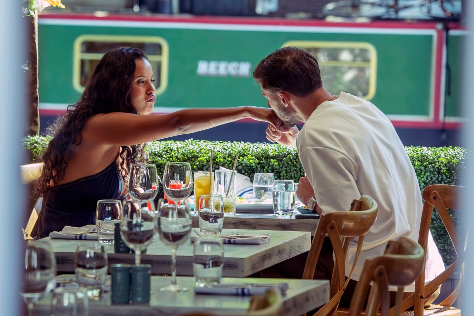 Maya Jama and Ruben Dias on a lunch date.
