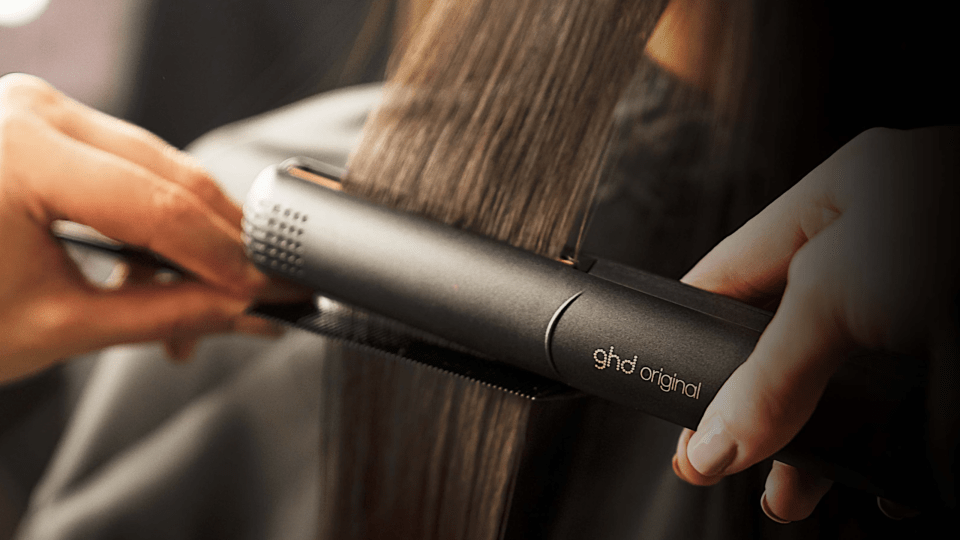 ghd original hair straightener straightening hair.