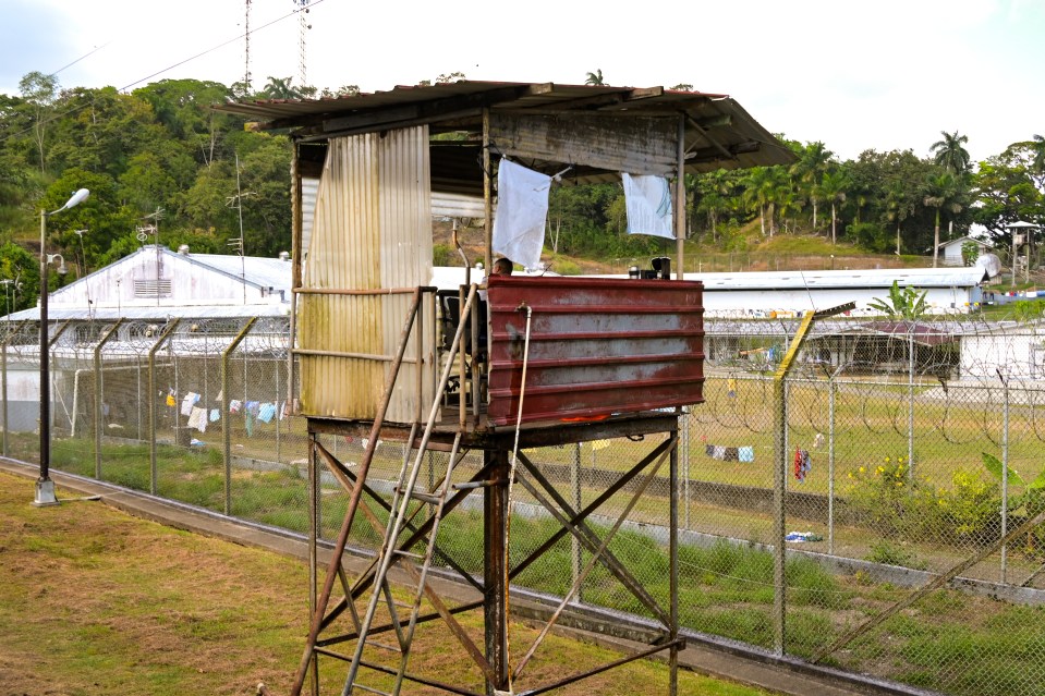 Guard tower at a prison.
