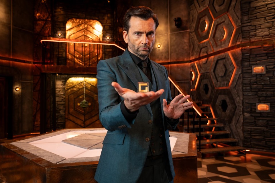 David Tennant on the set of his new game show, Genius Game.