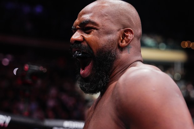 Jon Jones preparing for a UFC heavyweight championship fight.