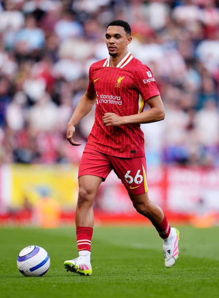 Trent Alexander-Arnold of Liverpool playing soccer.