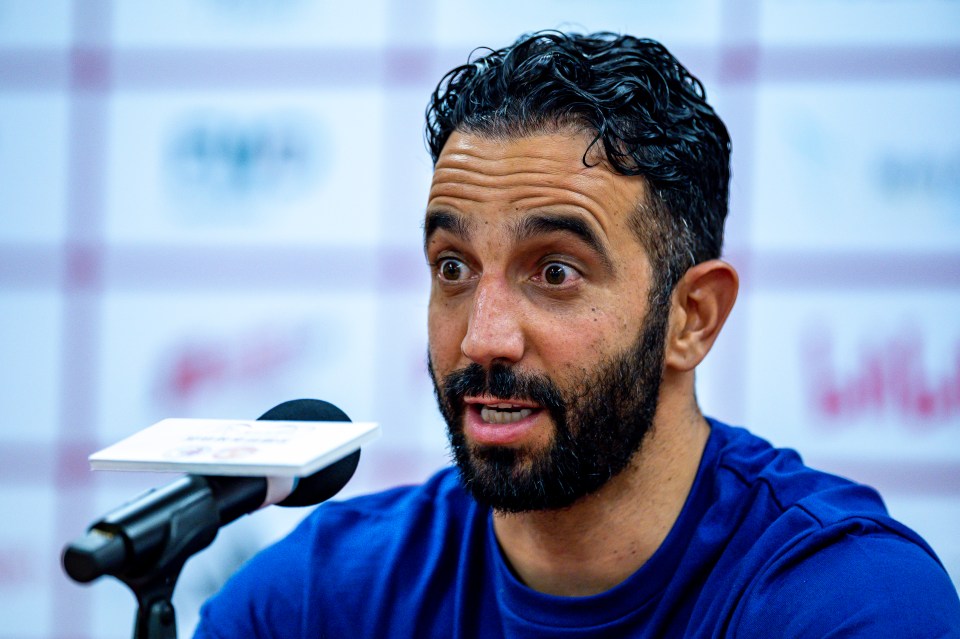 Manchester United manager Ruben Amorim at a press conference.