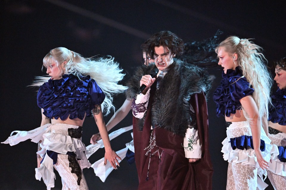 Marko Bošnjak representing Croatia performing at the Eurovision Song Contest.