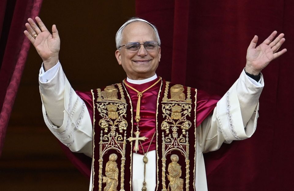 Pope Leo XIV greeting the crowd.