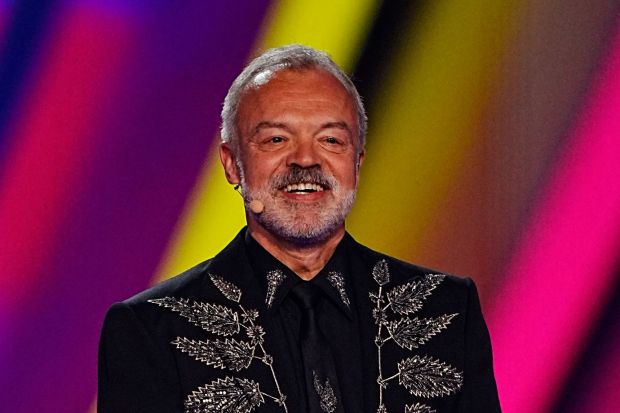 An image collage containing 1 images, Image 1 shows Graham Norton hosting the Eurovision Song Contest