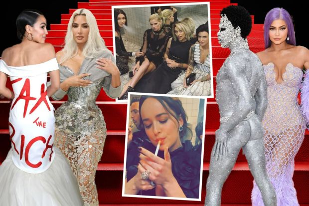 An image collage containing 1 images, Image 1 shows Collage of Met Gala attendees