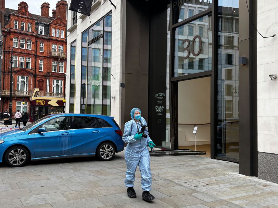 Forensic investigator at the Philips Gallery in Mayfair.