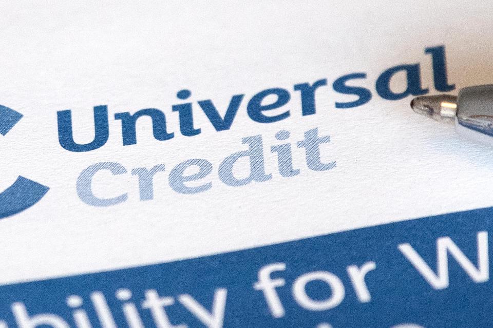 Close-up of a Universal Credit form.