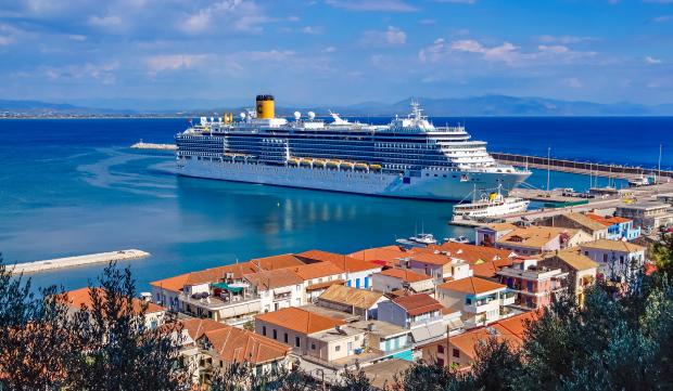 Costa Luminosa cruise ship docked in Katakolon, Greece.