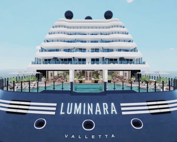 Rendering of the Ritz-Carlton Yacht Luminara.