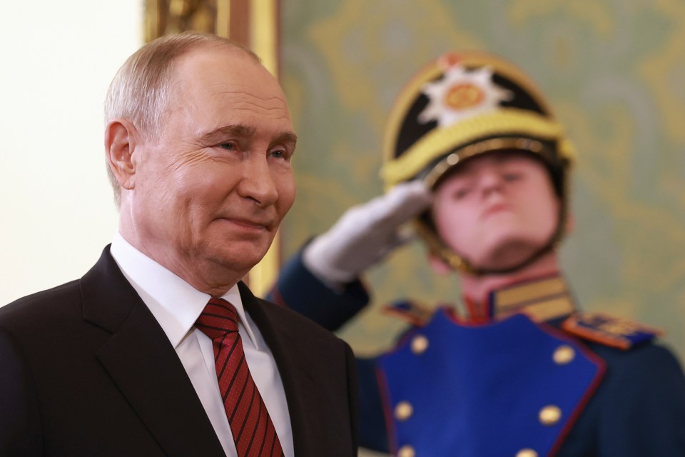 Vladimir Putin at a meeting in the Kremlin.