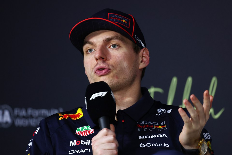 Max Verstappen at a press conference.