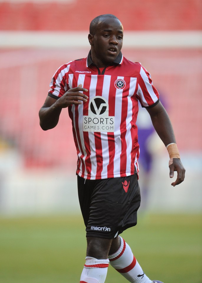 Febian Brandy of Sheffield United in action.