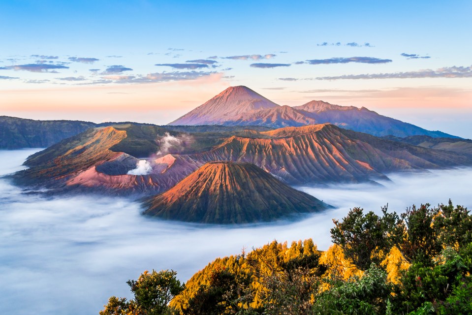 Sunrise over Mount Bromo in Java, Indonesia.