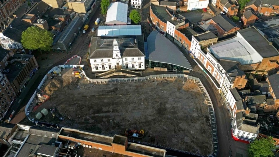 Leicester Market in Leicester, England.