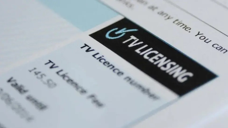 Close-up of a TV licensing form.