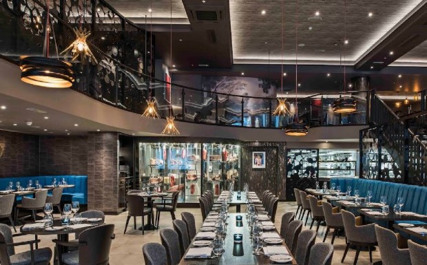 Interior view of M Restaurant in London.