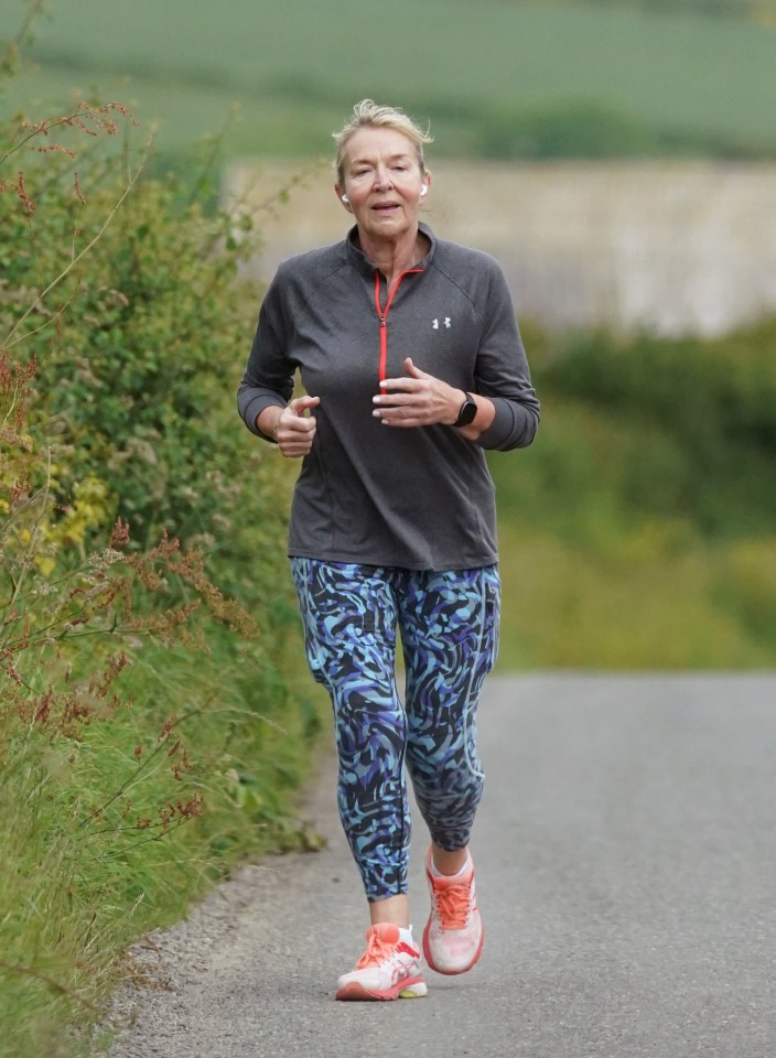 Fern Britton jogging.