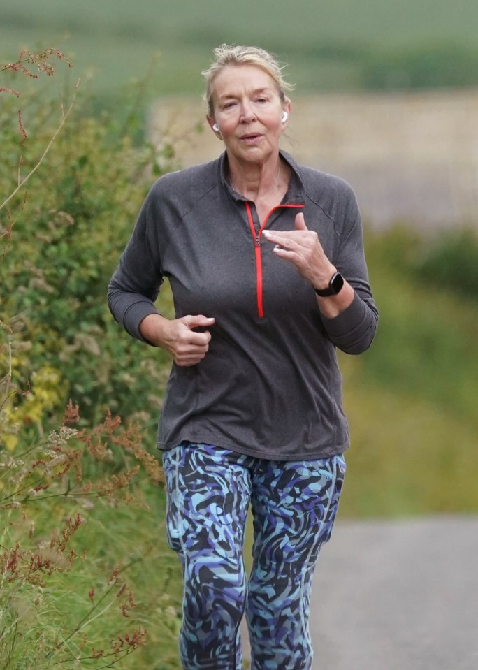 Fern Britton jogging.