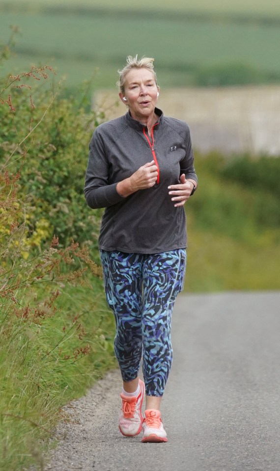 Fern Britton jogging.