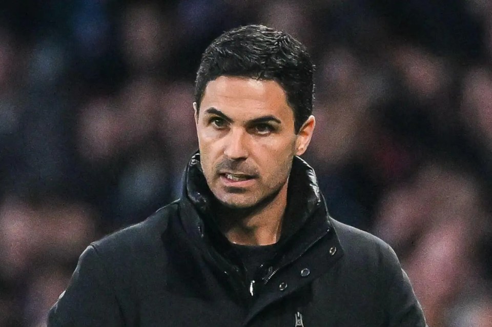 Mikel Arteta of Arsenal at a UEFA Champions League match.