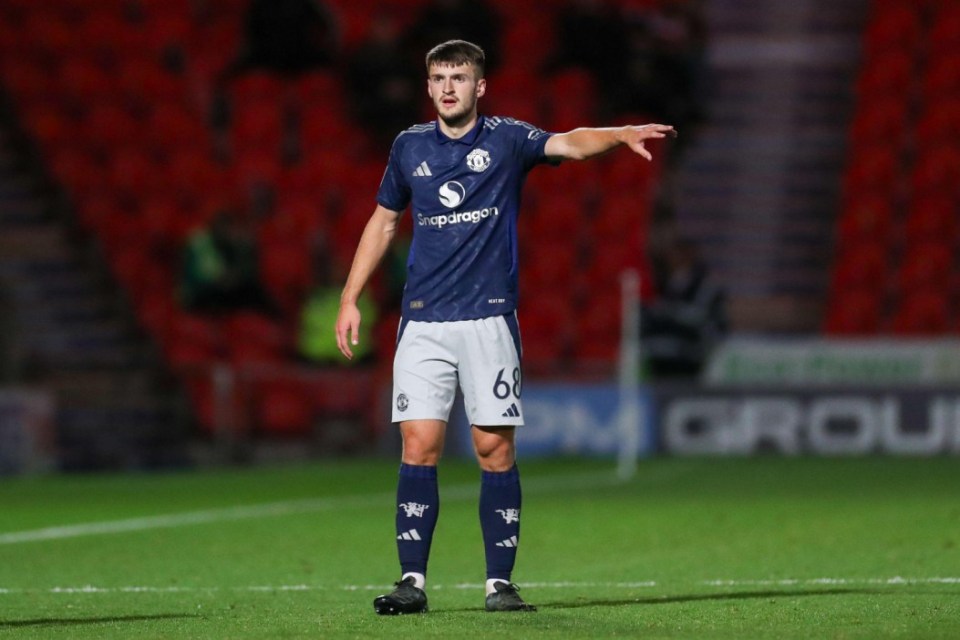 Alamy Live News. 2Y6C2F6 Manchester United U21's defender Jack Kingdon (68) gestures during the Doncaster Rovers FC v Manchester United FC U21's Bristol Street Motors Round 1 match at the Eco-Power Stadium, Doncaster, England, United Kingdom on 24 September 2024 Credit: Every Second Media/Alamy Live News This is an Alamy Live News image and may not be part of your current Alamy deal . If you are unsure, please contact our sales team to check.
