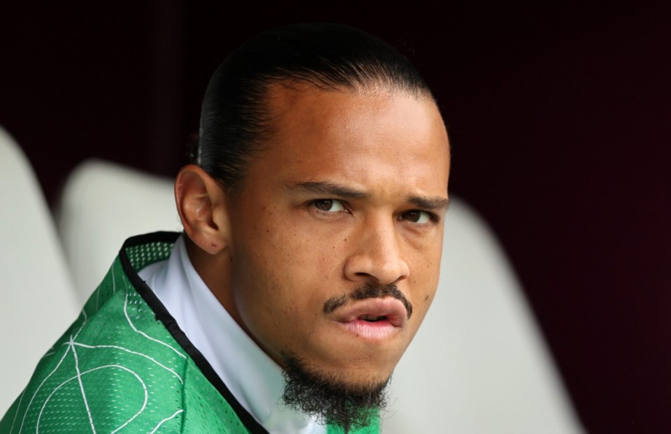 STUTTGART, GERMANY - JUNE 08: Leroy Sane of Germany replacement bench during the UEFA Nations League 2025 third place match between Germany and France at Stuttgart Arena on June 08, 2025 in Stuttgart, Germany. (Photo by Stefan Matzke - sampics/Getty Images)
