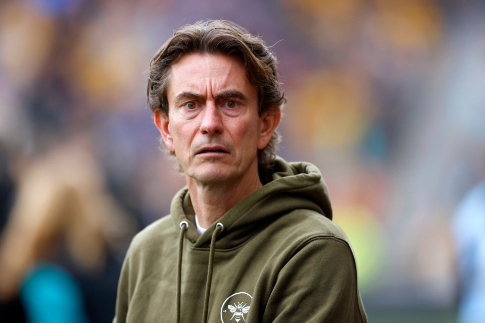 WOLVERHAMPTON, ENGLAND - MAY 25: Brentford manager Thomas Frank looks on during the Premier League match between Wolverhampton Wanderers FC and Brentford FC at Molineux on May 25, 2025 in Wolverhampton, England. (Photo by Malcolm Couzens/Getty Images)