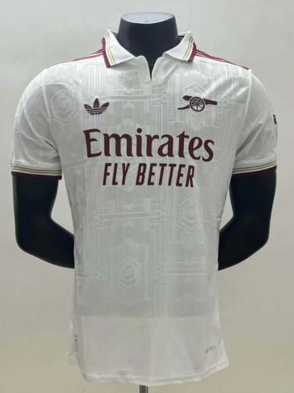 Arsenal's white away football jersey.