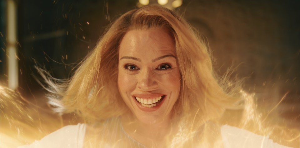 Billie Piper as the Doctor in the Doctor Who finale.