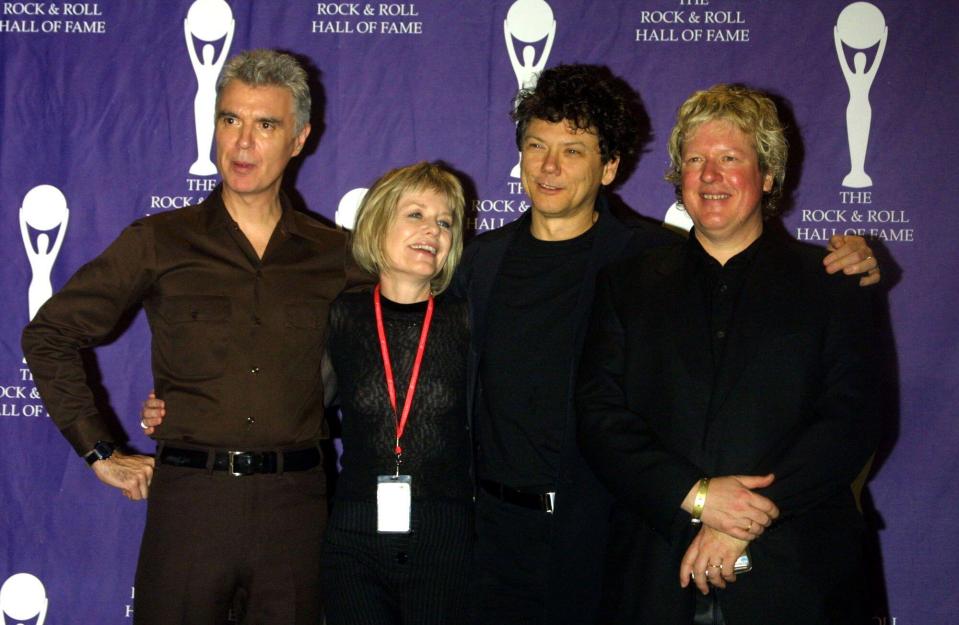 Talking Heads at the Rock & Roll Hall of Fame induction ceremony.